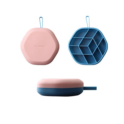 Moule à glace hexagonal 3D en silicone à 12 cavités, moule à glace à faire soi-même, boîte de rangement pour sorbetières