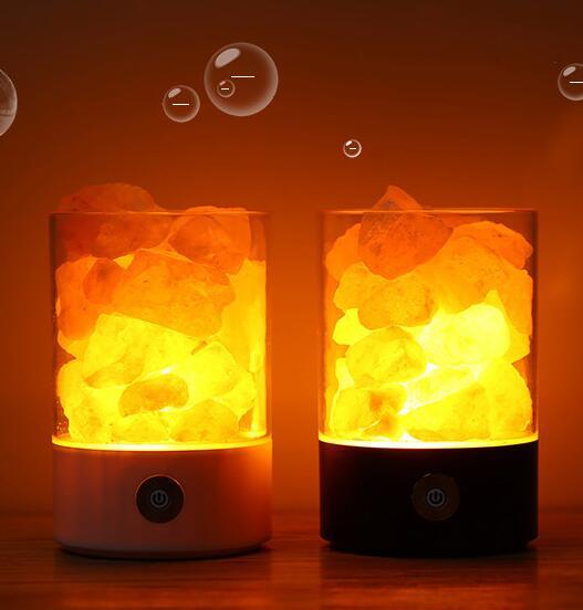 Lampe LED en cristal USB en sel de l'Himalaya