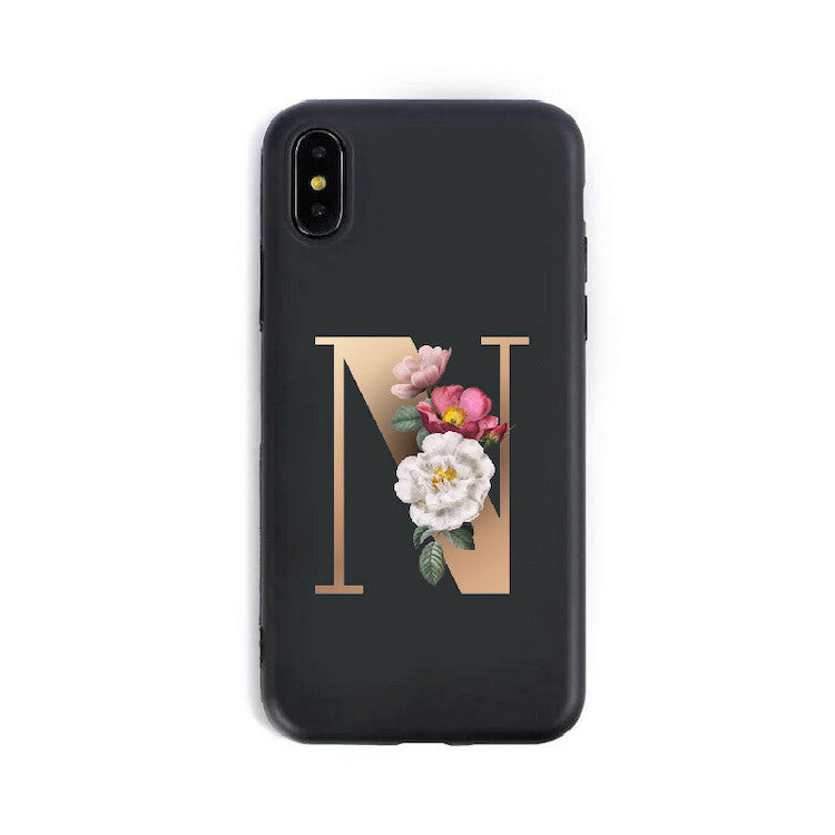 26 étuis de téléphone en silicone de l'alphabet anglais
