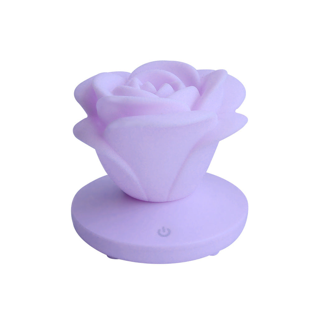 Veilleuse tactile à 4 couleurs en forme de rose romantique, trois niveaux d'éclairage, variateur d'intensité, veilleuse de Saint-Valentin