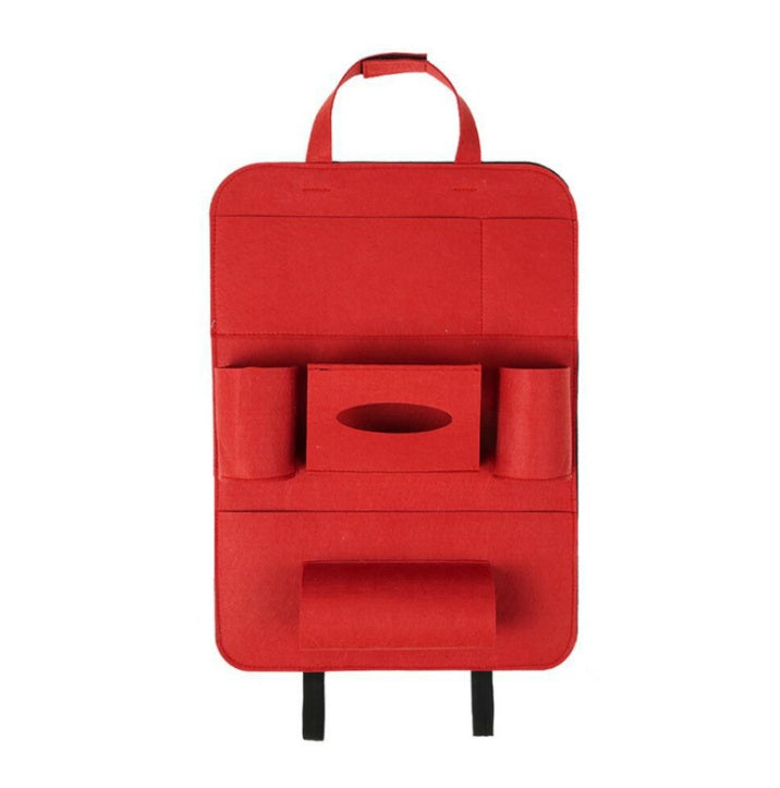 Organisateur de siège arrière de voiture Auto Car, support de style automobile, sac de rangement multifonction en feutre de laine avec plusieurs poches pour accessoires de véhicule.