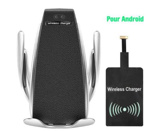 Chargeur sans fil de voiture 10W, induction, charge rapide sans fil avec support de téléphone pour voiture S5.