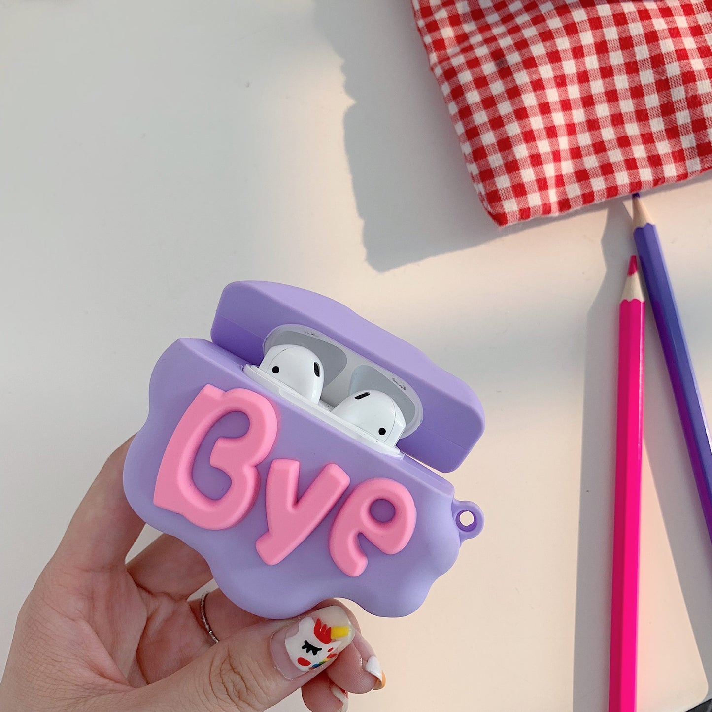 Étui AirPod 2 3D HI BYE Nuage Lettre Dessin Animé Souple Silicone Étuis Écouteurs Sans Fil Pour Étui Airpods Couverture Mignonne
