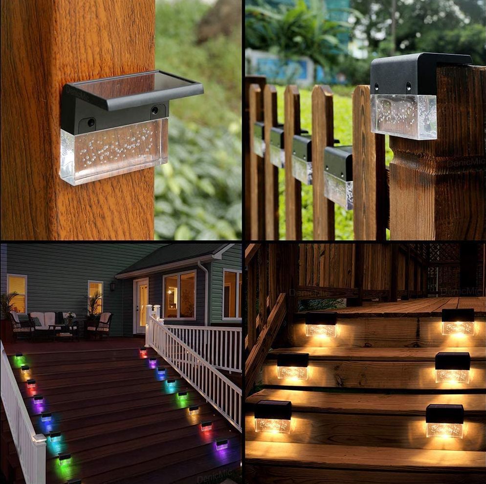 Lumière solaire LED RGB étanche pour les marches et les clôtures.