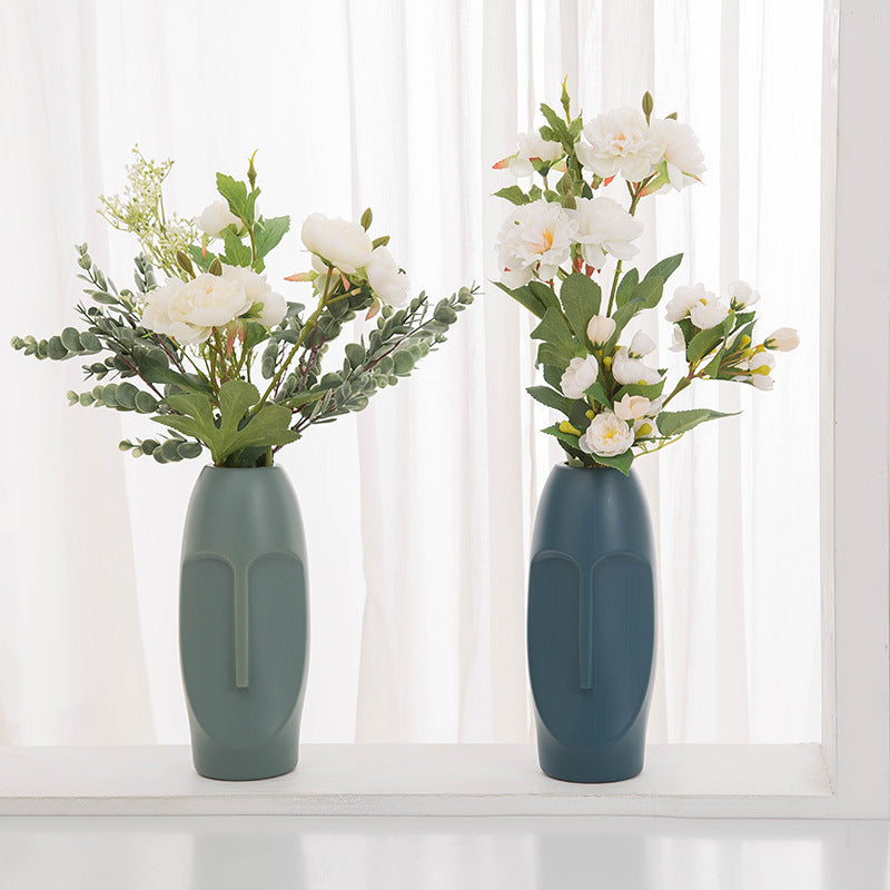 Vase en plastique imitation émaillé pour décoration de salon