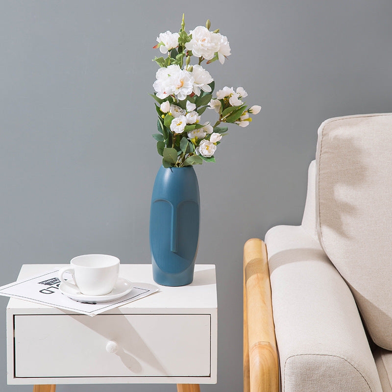 Vase en plastique imitation émaillé pour décoration de salon