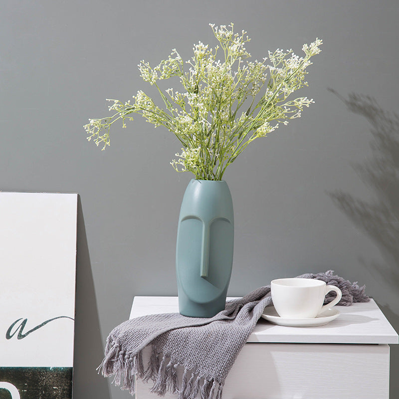 Vase en plastique imitation émaillé pour décoration de salon
