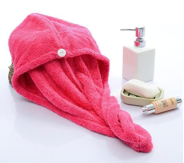 Bonnet de sèche-cheveux pour femme, serviette absorbante pour cheveux secs
