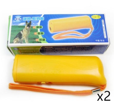 Dispositif de formation pour chiens anti-aboiement 3-en-1, répulsif ultrasonique pour chiens, lampe de poche à LED.