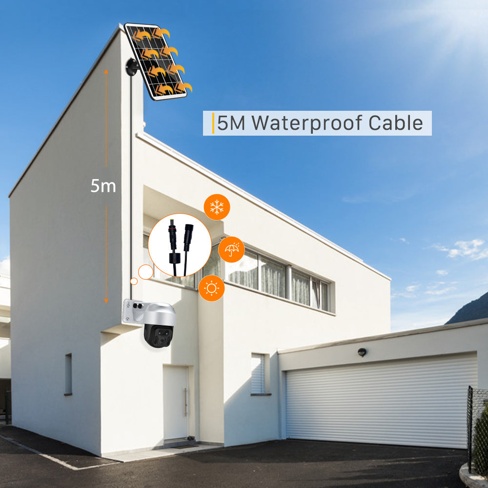 Caméra de surveillance sans fil WiFi alimentée par énergie solaire