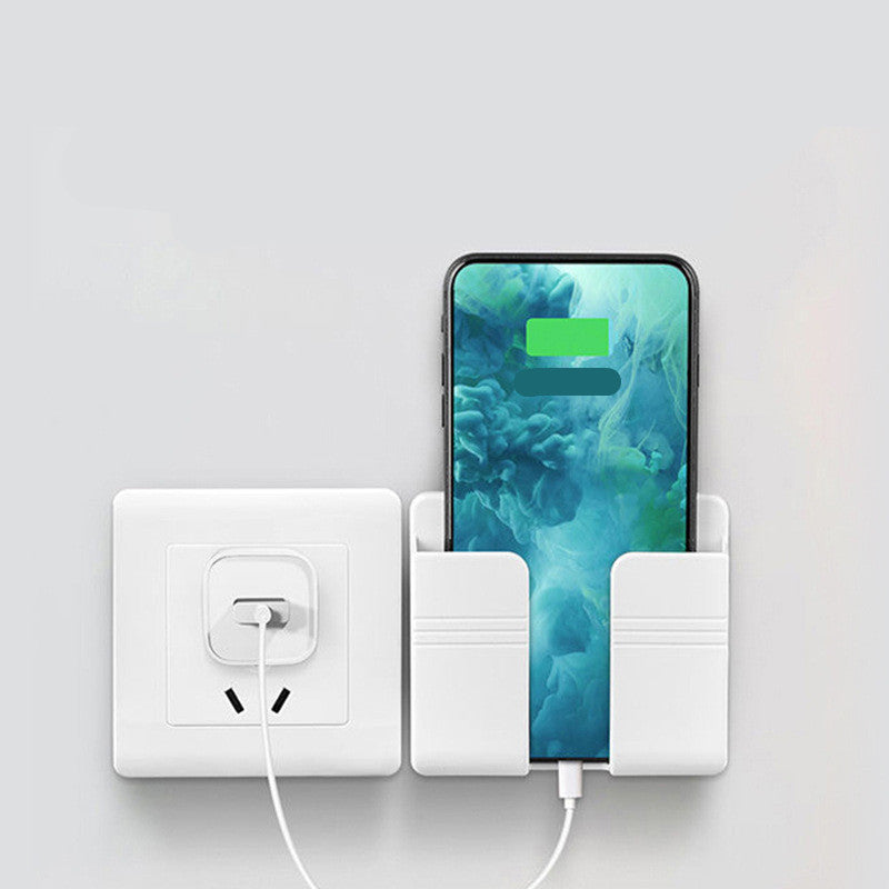 Support de rangement pour téléphone mobile avec chargeur, boîte de rangement adhésive sans perçage.