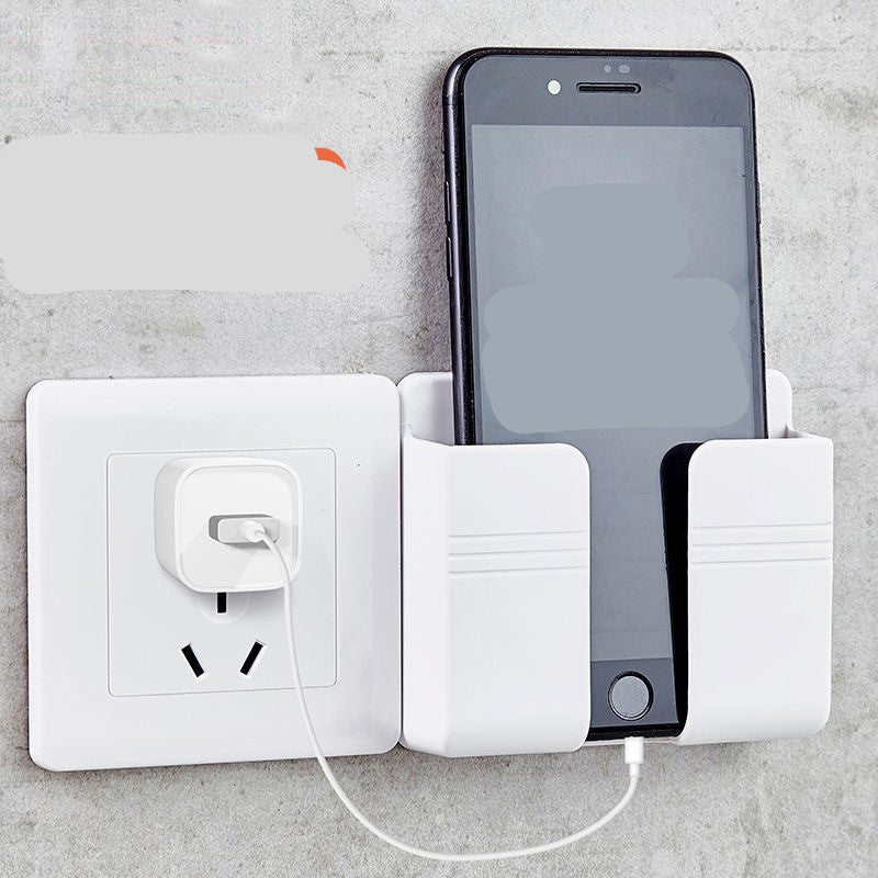 Support de rangement pour téléphone mobile avec chargeur, boîte de rangement adhésive sans perçage.