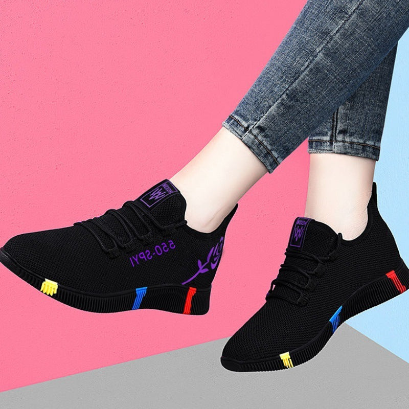 Chaussures de marche pour femmes à semelles souples en tissu de Pékin ancien