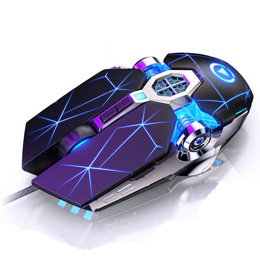 Souris de jeu filaire silencieuse mécanique pour ordinateur de bureau et portable.