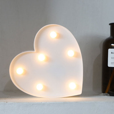 Veilleuse LED lumineuse avec lettres et chiffres de l'alphabet anglais, lampe à piles, décoration romantique pour mariage, fête de Noël