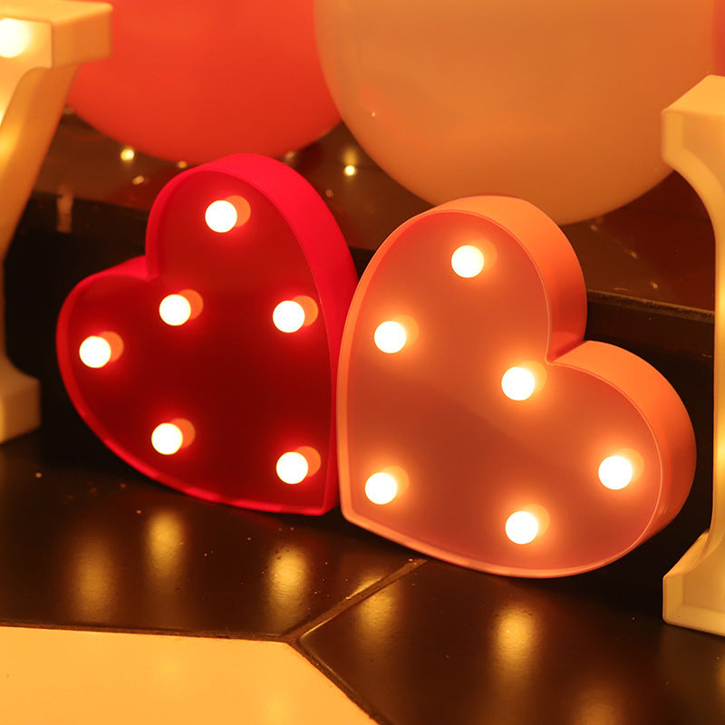 Veilleuse LED lumineuse avec lettres et chiffres de l'alphabet anglais, lampe à piles, décoration romantique pour mariage, fête de Noël