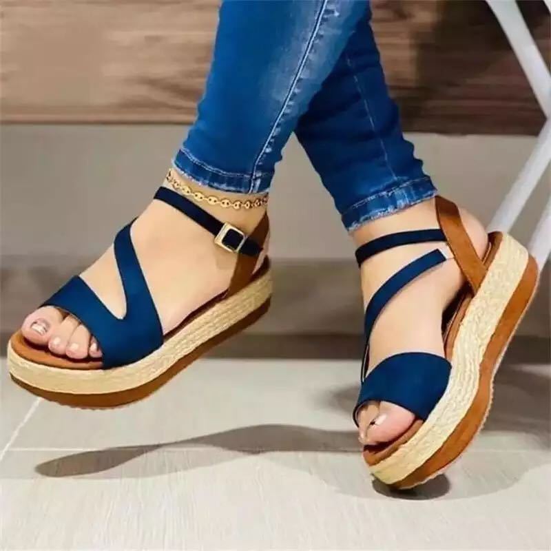 Sandales à plateforme Hollow Buckle Chaussures Femme