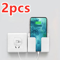 Support de rangement pour téléphone mobile avec chargeur, boîte de rangement adhésive sans perçage.