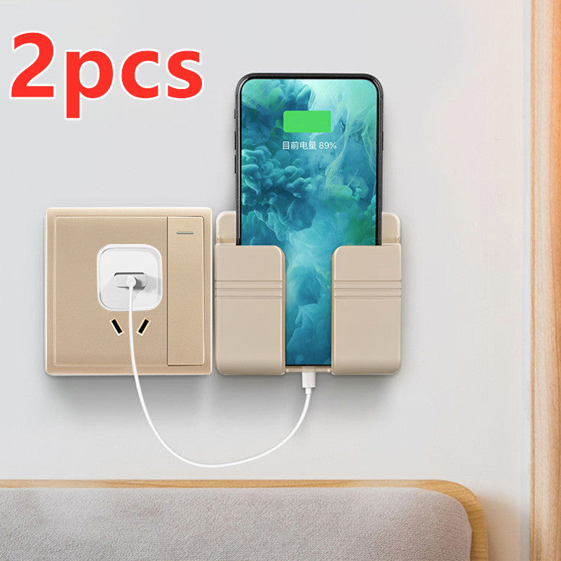 Support de rangement pour téléphone mobile avec chargeur, boîte de rangement adhésive sans perçage.