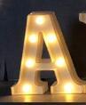 Veilleuse LED lumineuse avec lettres et chiffres de l'alphabet anglais, lampe à piles, décoration romantique pour mariage, fête de Noël