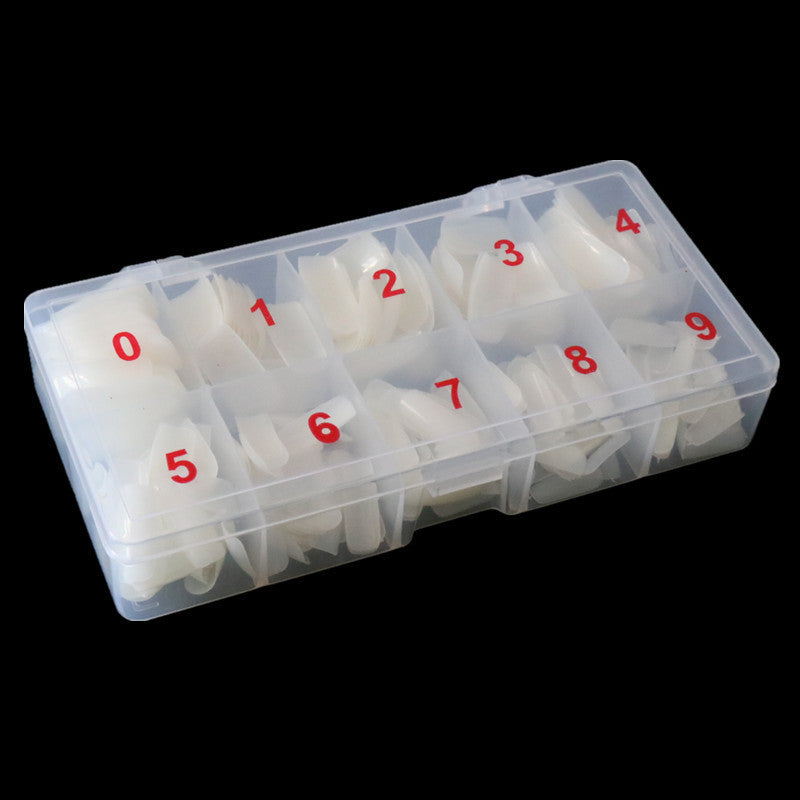 Coffret de 500 pièces de faux ongles transparents entièrement collés et à moitié collés, français et naturels