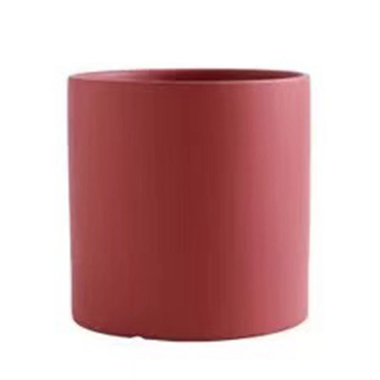 Pot de fleurs en céramique coloré de style industriel nordique, jardinière pour plantes succulentes, plantes vertes, pot de fleurs de forme cylindrique avec plateau à trous