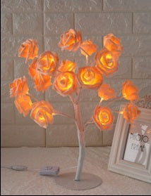 Lampe de table LED en forme d'arbre rose, petite lampe d'arbre, lampe de modélisation.