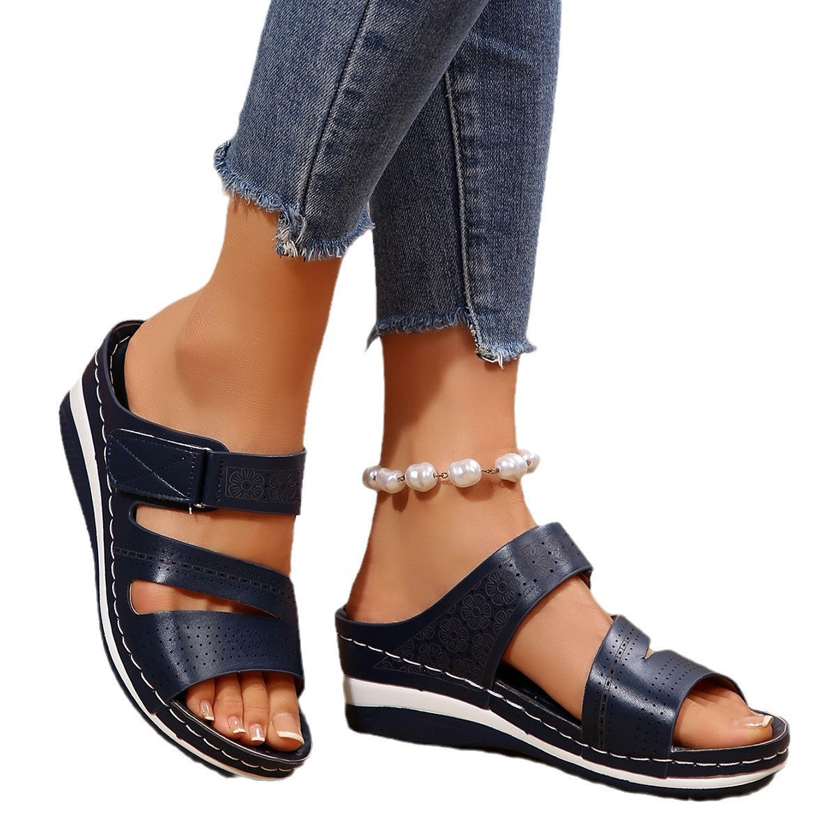 Chaussons à talons compensés pour femmes grande taille