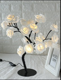 Lampe de table LED en forme d'arbre rose, petite lampe d'arbre, lampe de modélisation.