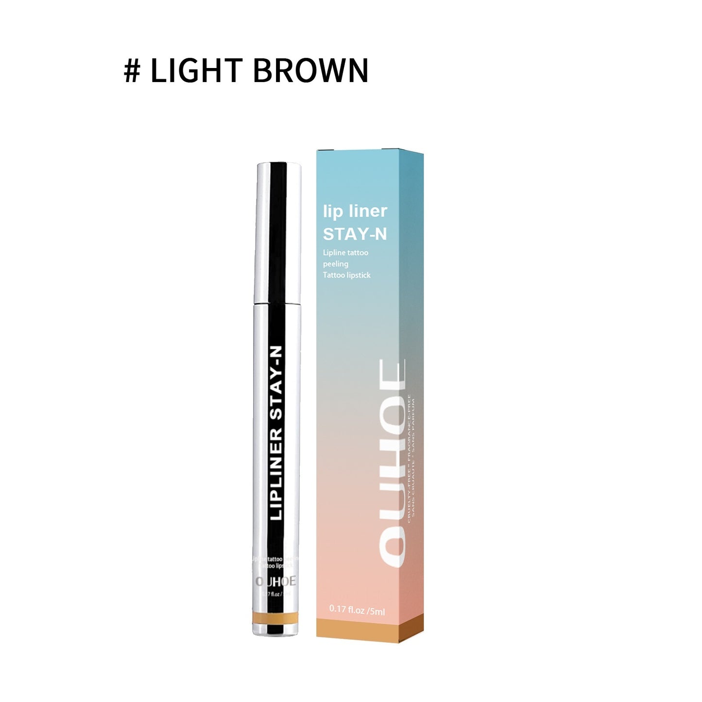 Crayon à lèvres marron foncé étanche longue durée pour un maquillage cosmétique de gloss à lèvres volumineux et doux.