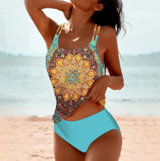 Maillot de bain à bretelles imprimé bikini de plage