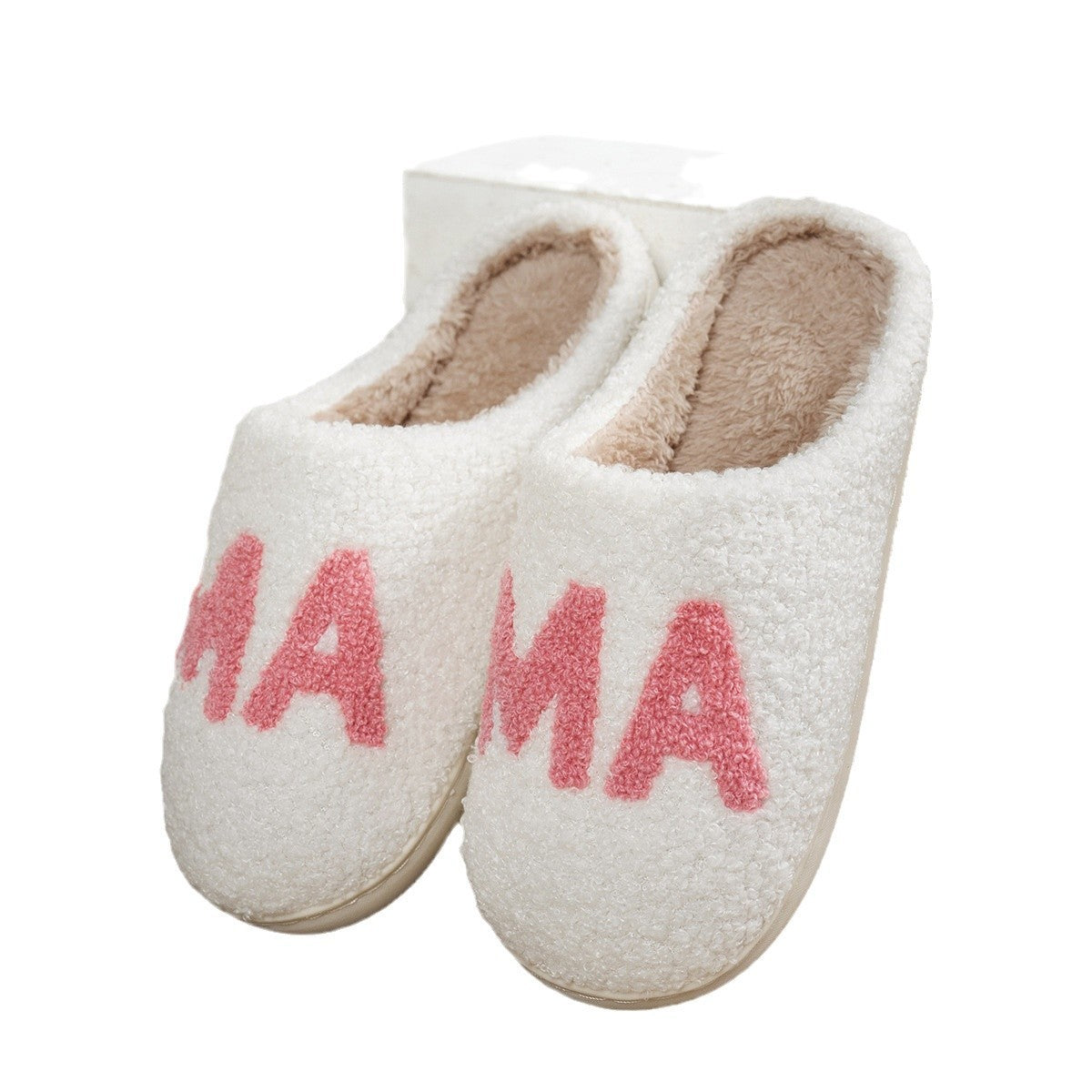 Chaussons en coton épais et antidérapants MAMA, cadeau de Noël chaleureux et confortable.