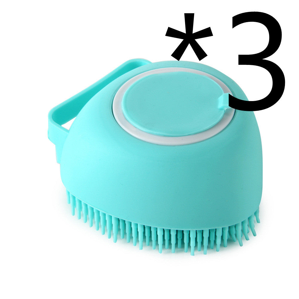 Gants de bain en silicone pour chien avec brosse de massage, outil de nettoyage pour animaux de compagnie, brosse à peigne pour chien, peut verser du shampooing, fournitures de toilettage pour chien.