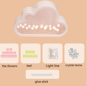 Miroir tulipe nuage fait main, petite veilleuse