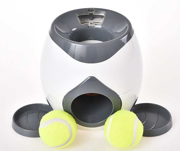 Dispositif de distribution de nourriture pour animaux intelligents, machine à lancer des balles de tennis avec récompense manquante.
