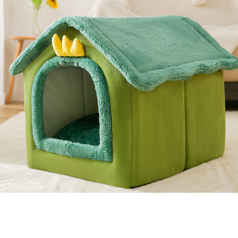 Maison pour chien pliable, lit pour chat, villa d'hiver pour chien, chenil de sommeil, nid amovible, cave chaude et fermée, canapé pour animaux de compagnie.