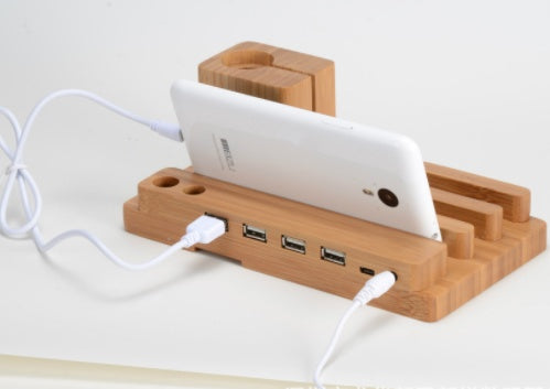 Compatible avec Apple, Bamboo, bois et support de chargement en bois pour montre mobile Apple, support en bois multifonction pour téléphone portable plat.