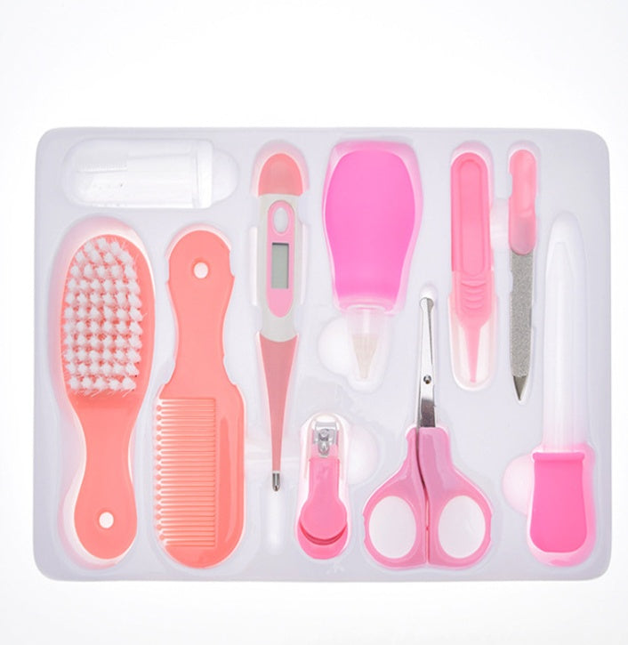 Thermomètre maternel et infantile Alimentation Nasal Soins nasaux Ensemble de 10 pièces Pince de manucure pour bébé Ensemble de coupe-ongles