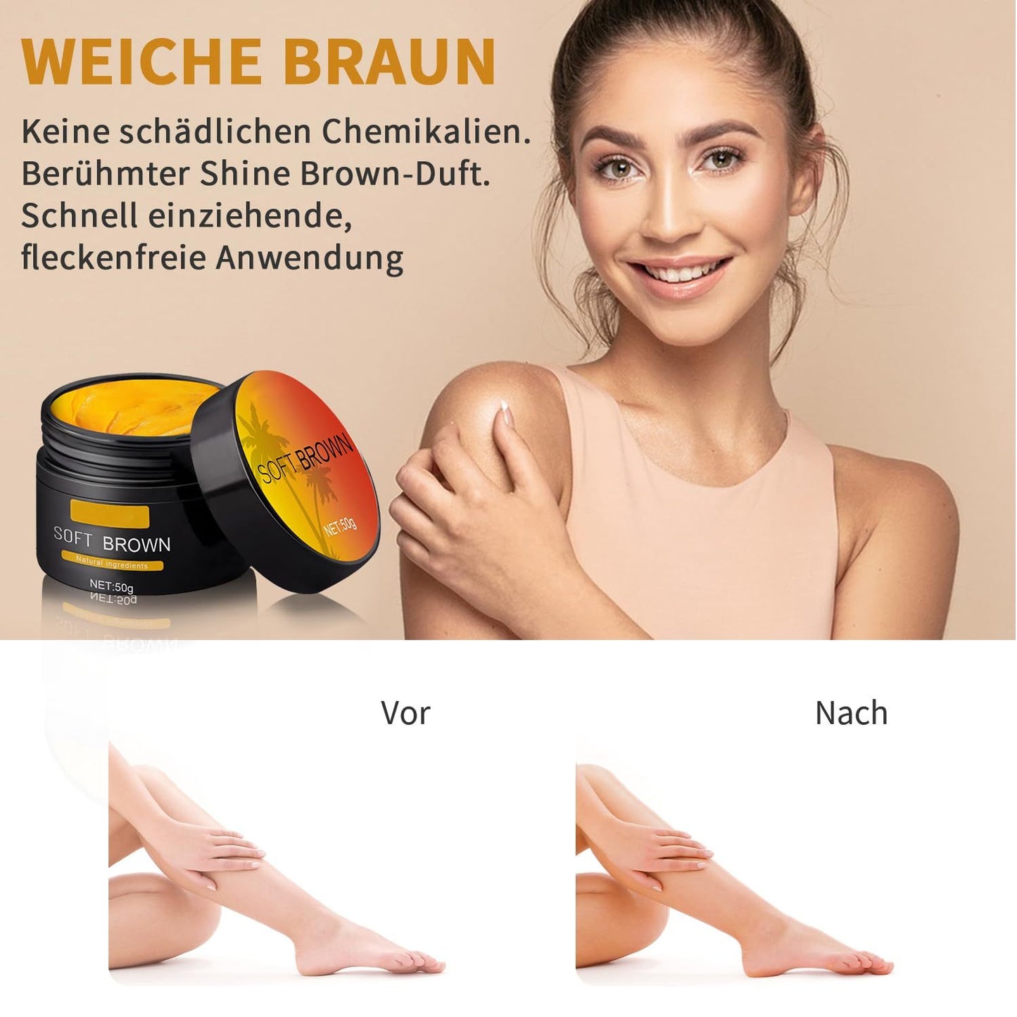 Crème de beauté bronzante pour un teint uniforme