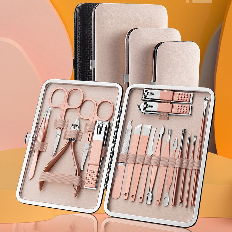 Set de ciseaux professionnels, coupe-ongles, cuillère auriculaire, pinces à peau morte, pinces à ongles, couteau de pédicure, taille-ongles.