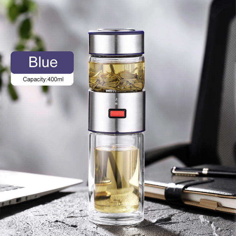 Coffret cadeau portable en verre pour séparer le thé et l'eau de la voiture