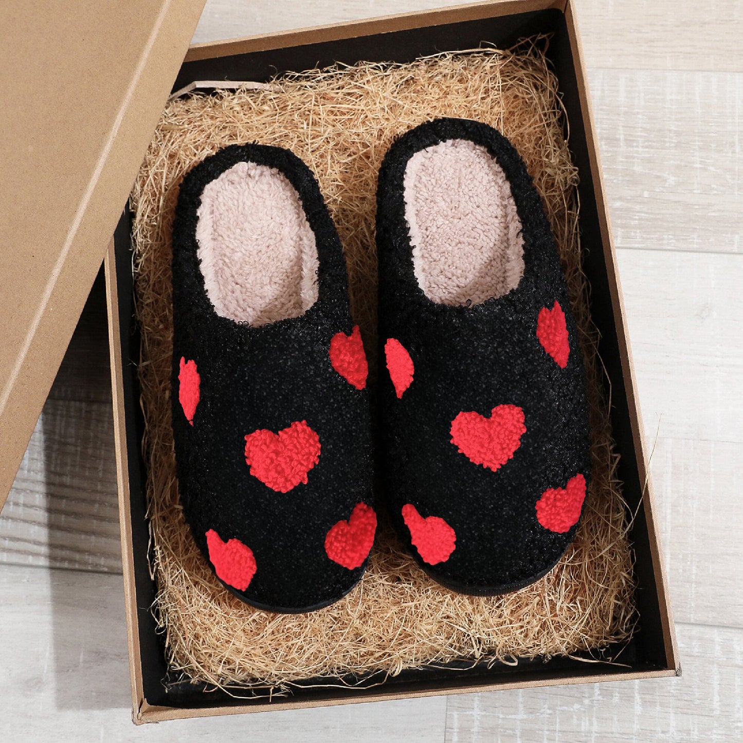 Chaussons d'intérieur chauds en coton pour la Saint-Valentin