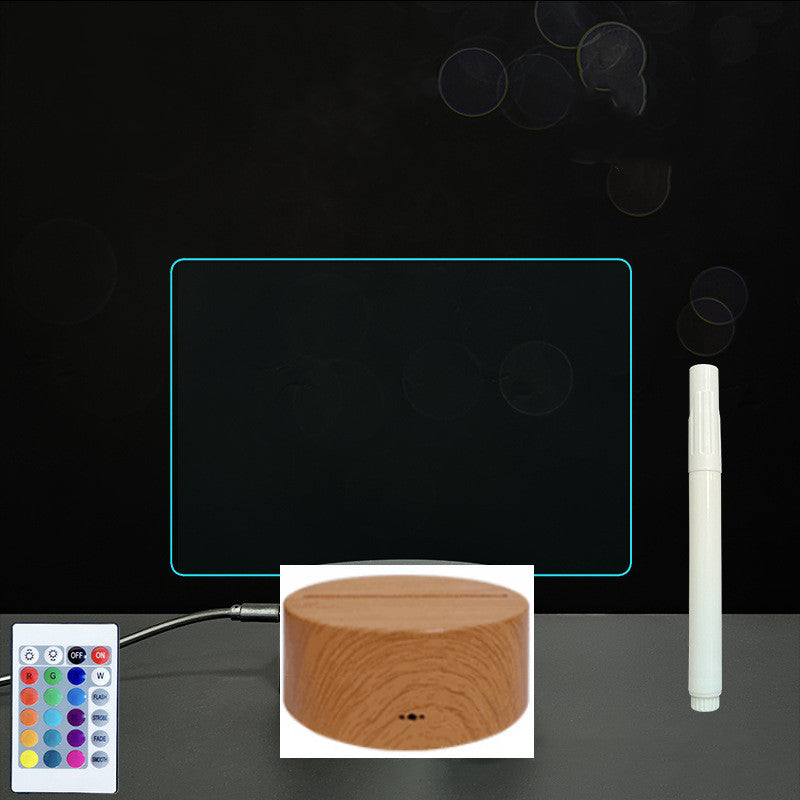 Tableau de message en acrylique 3D avec écriture à la main et lumière LED