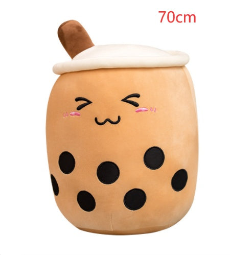 Jouet en peluche de tasse de thé au lait à la fraise, boisson en peluche douce, coussin de thé à bulles, cadeau pour enfants.