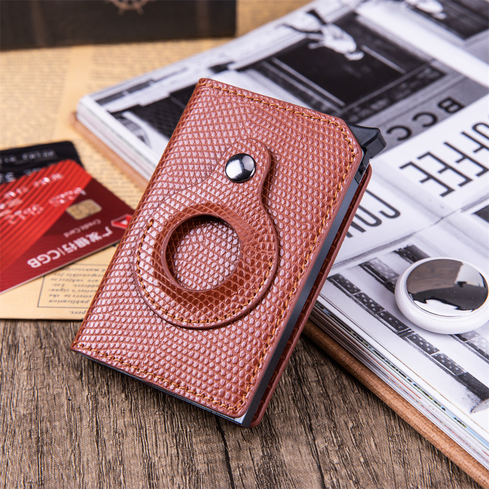 Porte-cartes antivol pour homme avec trou de traqueur