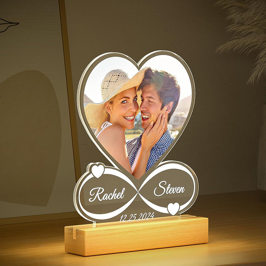 Ornement personnalisé en acrylique avec impression couleur pour la nuit de la Saint-Valentin