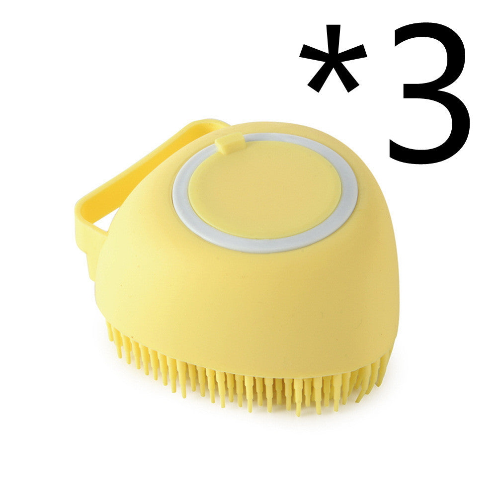 Gants de bain en silicone pour chien avec brosse de massage, outil de nettoyage pour animaux de compagnie, brosse à peigne pour chien, peut verser du shampooing, fournitures de toilettage pour chien.