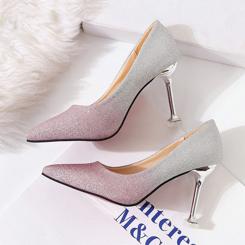Dégradé Sexy Pointu Français Talons Hauts