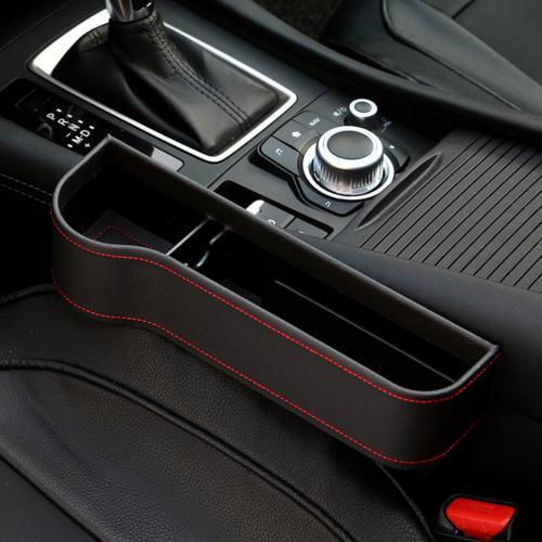 Boîte de rangement pour l'espace entre les sièges de voiture, organisateur de voiture, fente latérale pour portefeuille, téléphone, pièces de monnaie, cigarettes, clés, cartes, accessoires de voiture.
