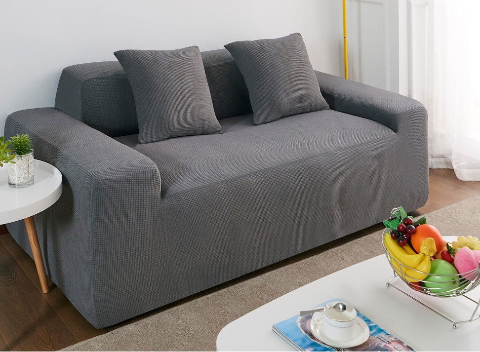 Housse de canapé en polaire imperméable de couleur unie pour salon 1 2 3 4 places